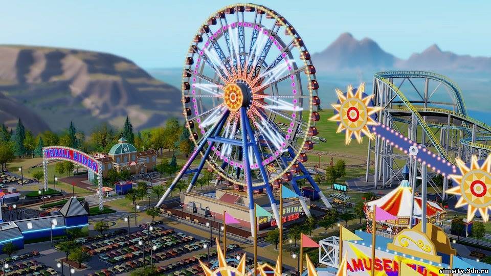 Колесо обозрения в парке развлечений SimCity