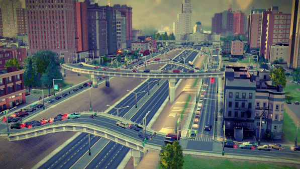 Поднятие и 
опускание дорог в SimCity