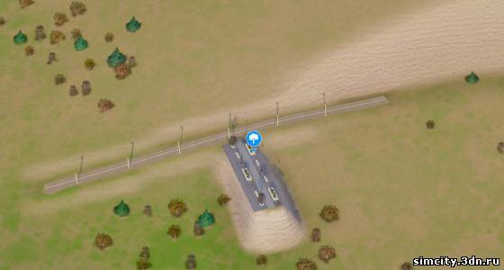 Парк SimCity примыкает к дороге